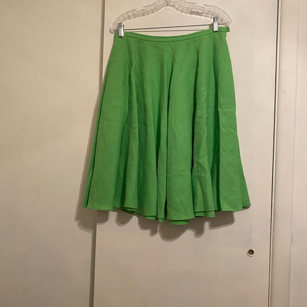 Ralph Lauren Flirty Vibrant Spring Apple Green A-Line Skate Skirt, Women’s (6)